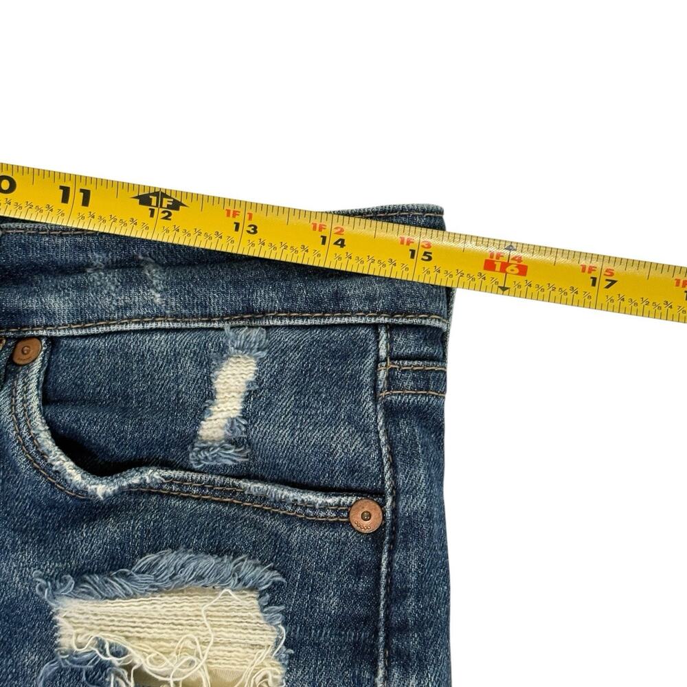 Blank NYC The Fulton Roll Up Denim Shorts 26 Low Rise Distressed Festival Boho - Picture 6 of 8